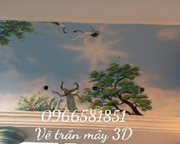 Mẫu Trần Mây Đẹp - Vẽ Trần Mây 3D - Vẽ Trần Mây 3D Tại Tiền Giang Bến Tre